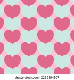 Seamless Heart vector pattern. Semicircle curve pattern. Abstract vector.Seamless background. Simplicity. Backdrop. Gift wrap.Postcard. Romantic.Multicolour. Pink and Green pastel Heart. Valentine.