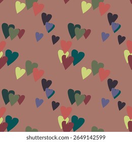 Vetor de coração sem emenda, papel de parede sem emenda, padrão de fundo, design de fundo, vetor de fundo, Eu te amo símbolo, fundo de coração, padrão de coração bonito, ilustração de vetor