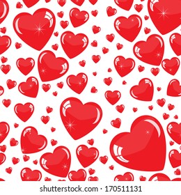 Seamless hearts background on the white phone