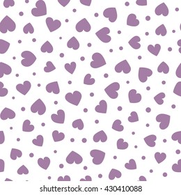 Seamless Hearts Dots Pattern White Background Stock Vector (Royalty ...