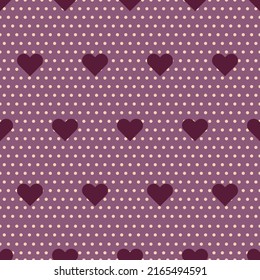 los corazones impecables en la polka dan fondo. Patrón perfecto para papel de pared, papel de envoltura, tejidos y manteles.