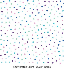 Seamless Hearts Pattern. Cute baby vector background with small hearts, kids girly print, 14 february Valentine backdrop	