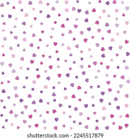 Seamless Hearts Pattern. Cute baby vector background with small hearts, kids girly print, 14 february Valentine backdrop	