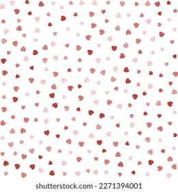 Seamless Hearts Pattern. Cute baby vector background with small hearts, kids girly print, 14 february Valentine backdrop	