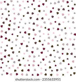 Seamless Hearts Pattern. Cute baby vector background with small hearts, kids girly print, 14 february Valentine backdrop	