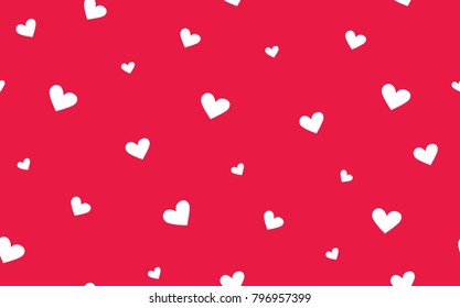 Seamless Hearts Pattern on St. Valentine's Day