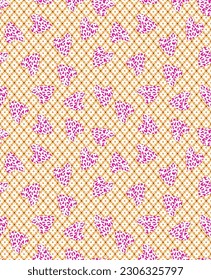 Seamless Hearts pattern on texture background