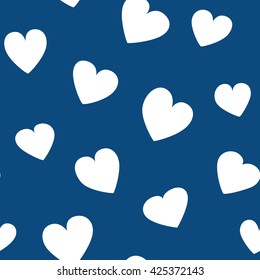 Seamless hearts pattern. Simple vector repeating texture.