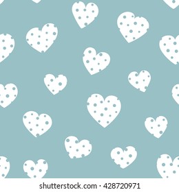 Seamless hearts pattern. Simple vector repeating texture.