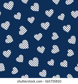 Seamless hearts pattern. Simple vector repeating texture.