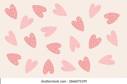 Seamless hearts pattern. Valentine's Day romantic love texture background