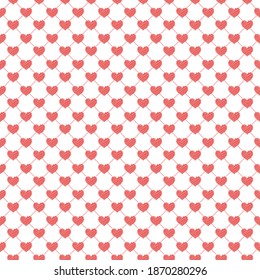 Seamless hearts Pattern. Valentines day red background. Abstract Background. Chains of hearts. 14 February love seamless pattern. Garlands of hearts. Grid. Geometric Pattern. Vector Regular Texture