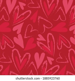 Seamless Hearts pattern for Valentine's Day. Vector illustration.