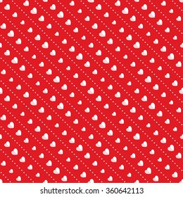 Seamless hearts Pattern. Valentines day red background. Abstract Background. Chains of hearts. 14 February love seamless pattern. Garlands of hearts. Geometric Pattern. Zigzag. Vector Regular Texture