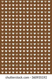 Seamless hearts Pattern. Valentines day brown background. Eps10. Vector illustration