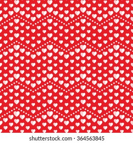 Seamless hearts Pattern. Valentines day red background. Abstract Background. Chains of hearts. 14 February love seamless pattern. Garlands of hearts. Grid. Geometric Pattern. Vector Regular Texture