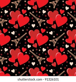 Seamless hearts pattern. vector