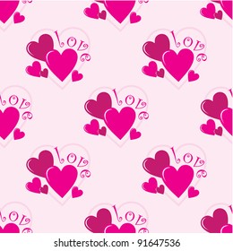 Seamless hearts pattern. vector