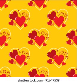 Seamless hearts pattern. vector
