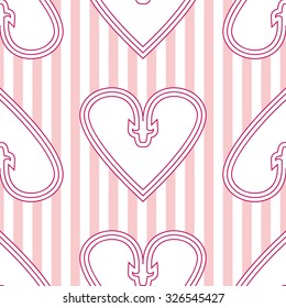 Seamless hearts pattern, vector background