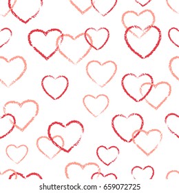 Seamless hearts pattern. Vector background. Valentines Day design. 