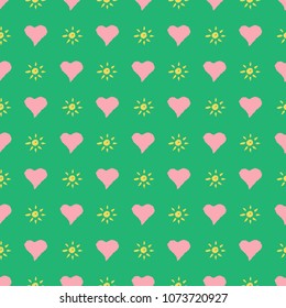 Seamless hearts pattern. Vector repeating texture. Pink ornament for wrapping paper, kids textile design or fashion prints. Valentines day or wedding decoration