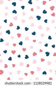 Seamless hearts pattern. Vector repeating texture.