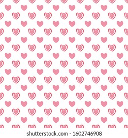 Seamless hearts pattern. Vector repeating texture.hand drawn design for love and Valentine;s day.