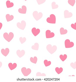 Seamless hearts pattern. Vector repeating texture.