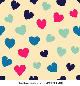 Seamless hearts pattern. Vector repeating texture.
