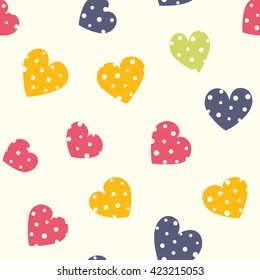 Seamless hearts pattern. Vector repeating texture.