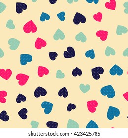 Seamless hearts pattern. Vector repeating texture.