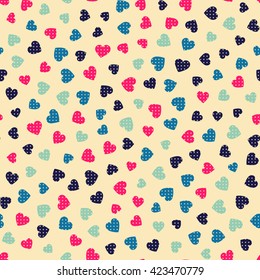 Seamless hearts pattern. Vector repeating texture.