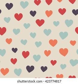 Seamless hearts pattern. Vector repeating texture.