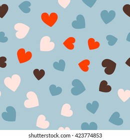 Seamless hearts pattern. Vector repeating texture.