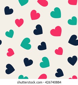 Seamless hearts pattern. Vector repeating texture.