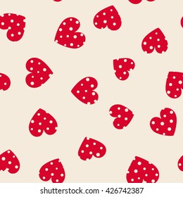 Seamless hearts pattern. Vector repeating texture.