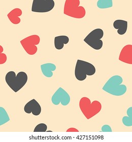 Seamless hearts pattern. Vector repeating texture.