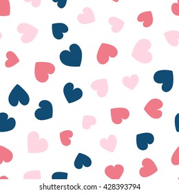 Seamless hearts pattern. Vector repeating texture.