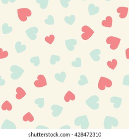 Seamless hearts pattern. Vector repeating texture.