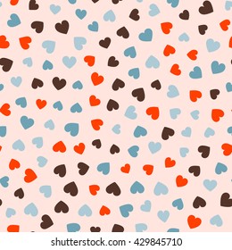 Seamless hearts pattern. Vector repeating texture.