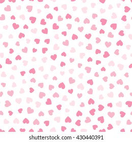 Seamless hearts pattern. Vector repeating texture.