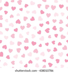 Seamless hearts pattern. Vector repeating texture.