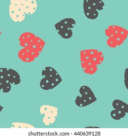 Seamless hearts pattern. Vector repeating texture.