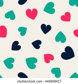 Seamless hearts pattern. Vector repeating texture.