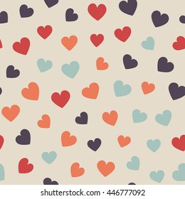 Seamless hearts pattern. Vector repeating texture.