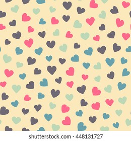 Seamless hearts pattern. Vector repeating texture.
