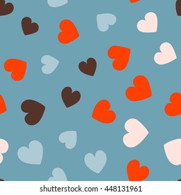 Seamless hearts pattern. Vector repeating texture.