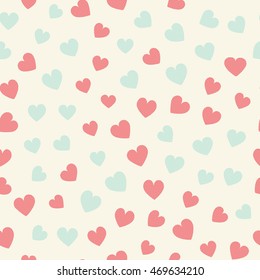 Seamless hearts pattern. Vector repeating texture.