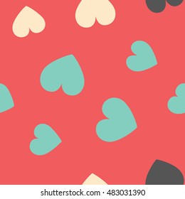 Seamless hearts pattern. Vector repeating texture.